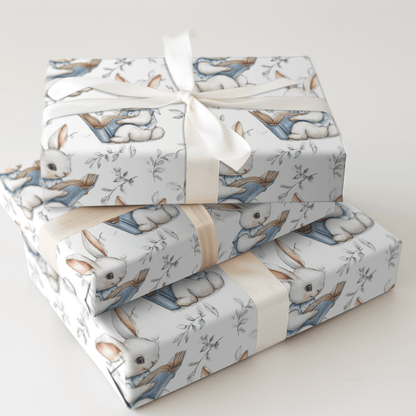 The Reading Hare - Wrapping Paper - Aspen & Arlo