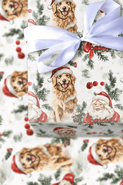 Santas Golden Helper - Wrapping Paper - Aspen & Arlo