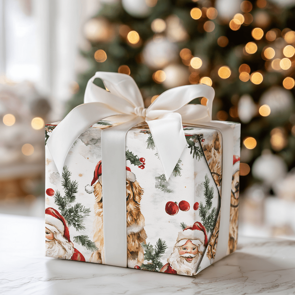 Santas Golden Helper - Wrapping Paper - Aspen & Arlo