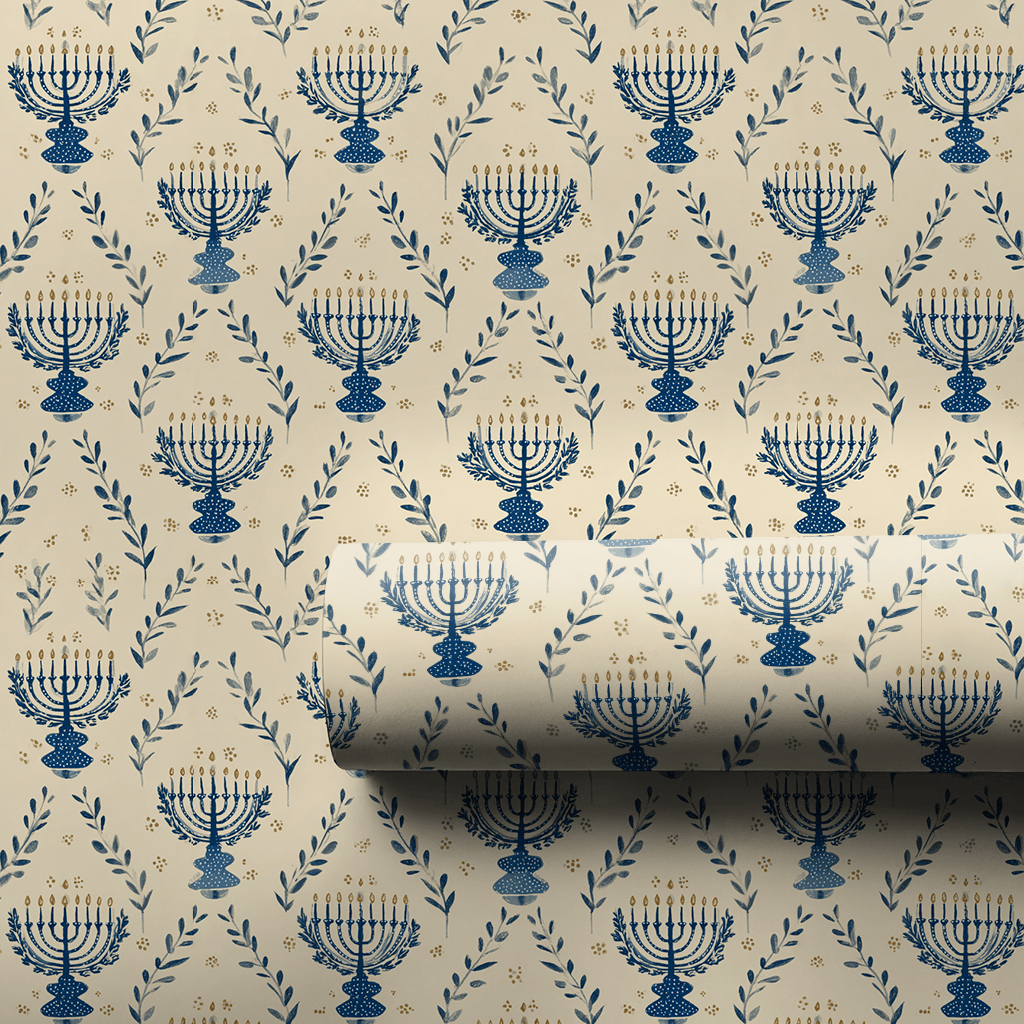 Classic Menorahs - Wrapping Paper - Aspen & Arlo