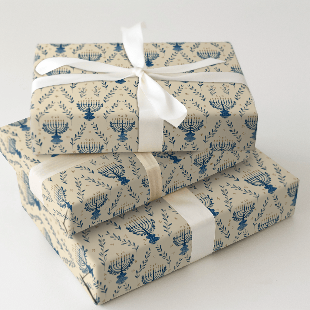 Classic Menorahs - Wrapping Paper - Aspen & Arlo