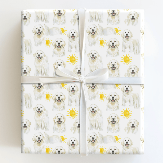 Sunny Day with the White Goldens - Wrapping Paper - Aspen & Arlo