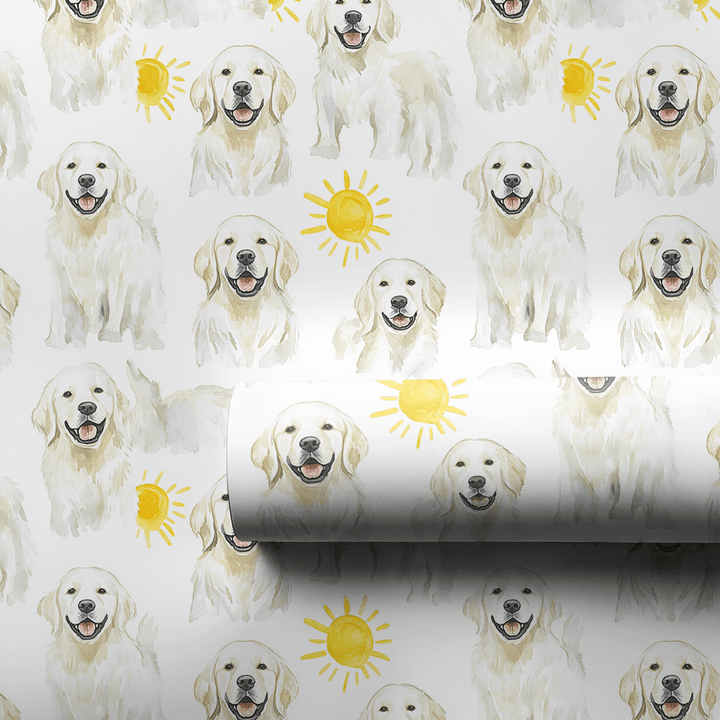 Sunny Day with the White Goldens - Wrapping Paper - Aspen & Arlo