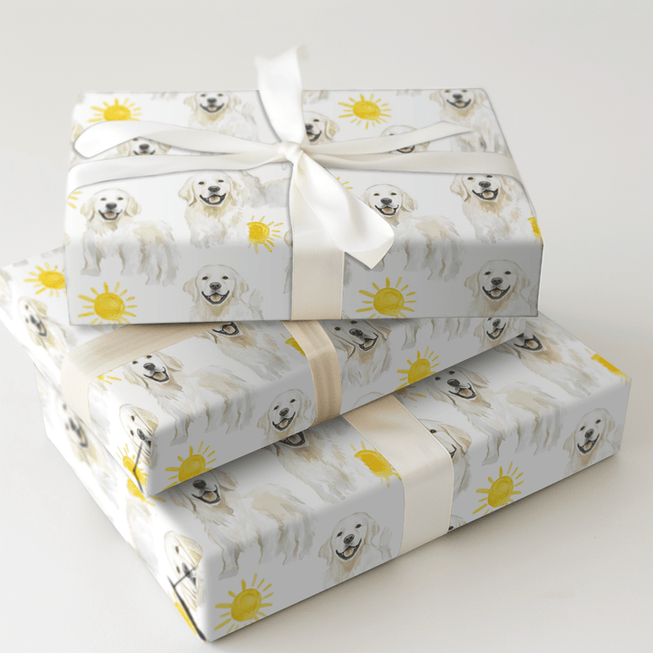 Sunny Day with the White Goldens - Wrapping Paper - Aspen & Arlo