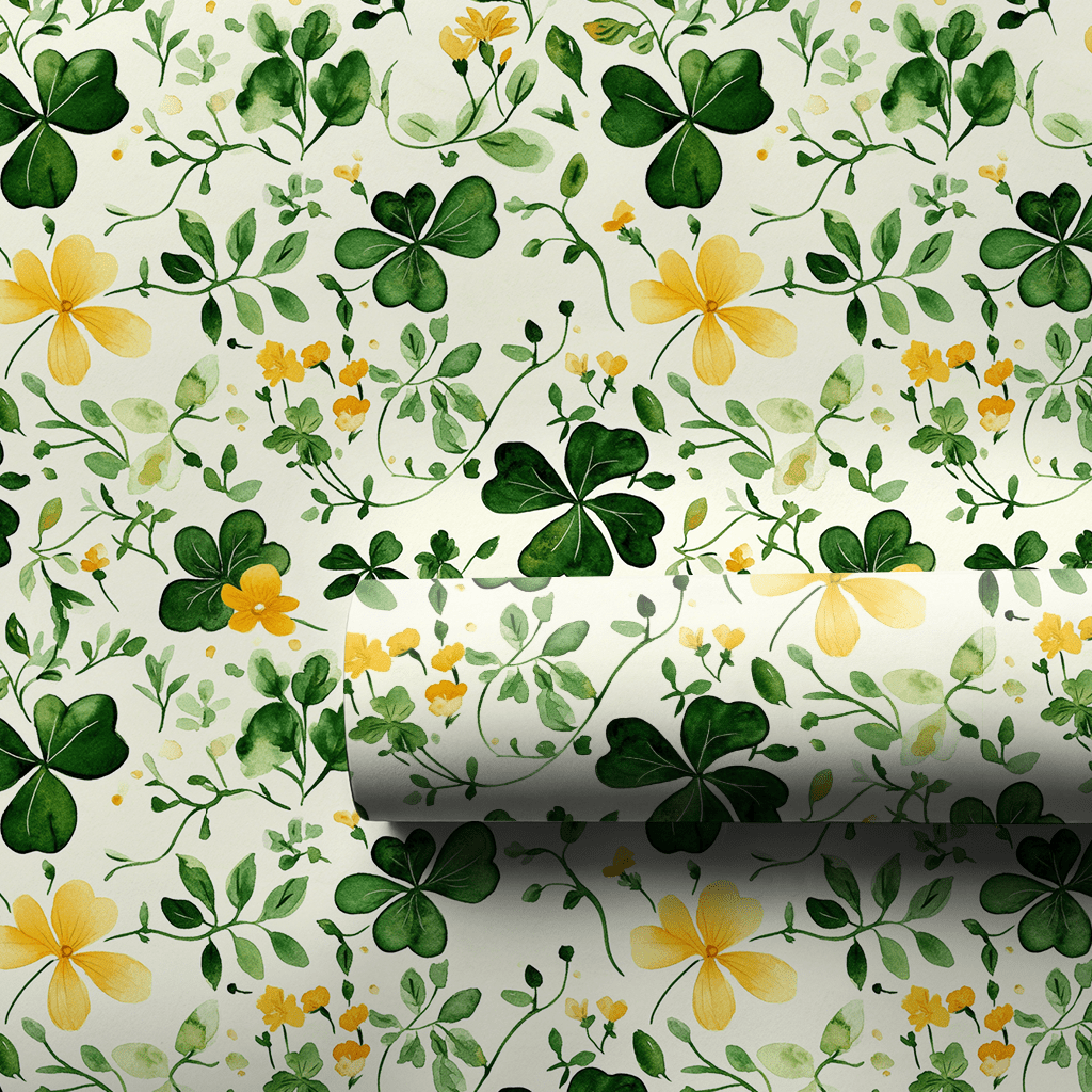 Fields of Lucky Shamrocks - Wrapping Paper - Aspen & Arlo