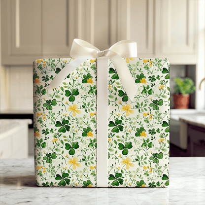 Fields of Lucky Shamrocks - Wrapping Paper - Aspen & Arlo