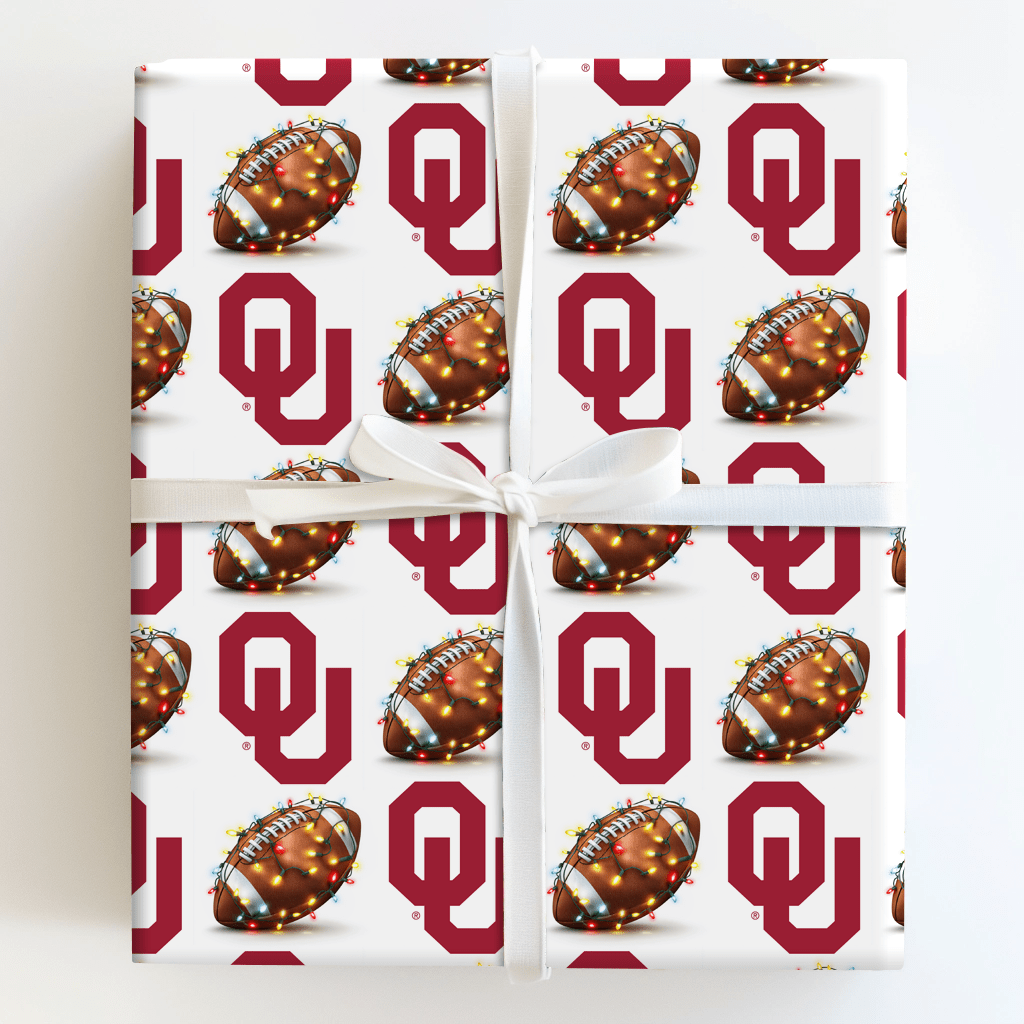 Sooner End Zone Lights - Wrapping Paper - Aspen & Arlo