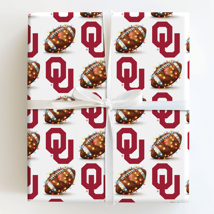 Sooner End Zone Lights - Wrapping Paper - Aspen & Arlo