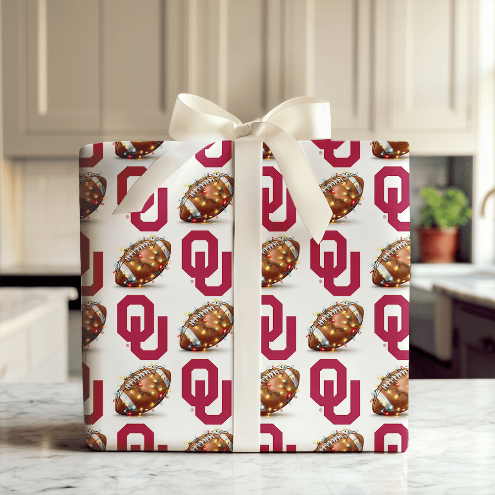 Sooner End Zone Lights - Wrapping Paper - Aspen & Arlo