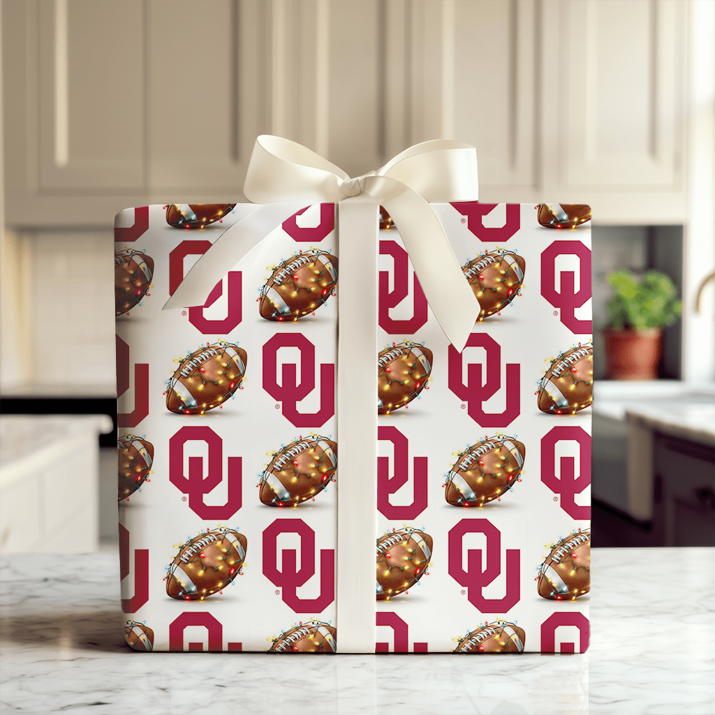Sooner End Zone Lights - Wrapping Paper - Aspen & Arlo