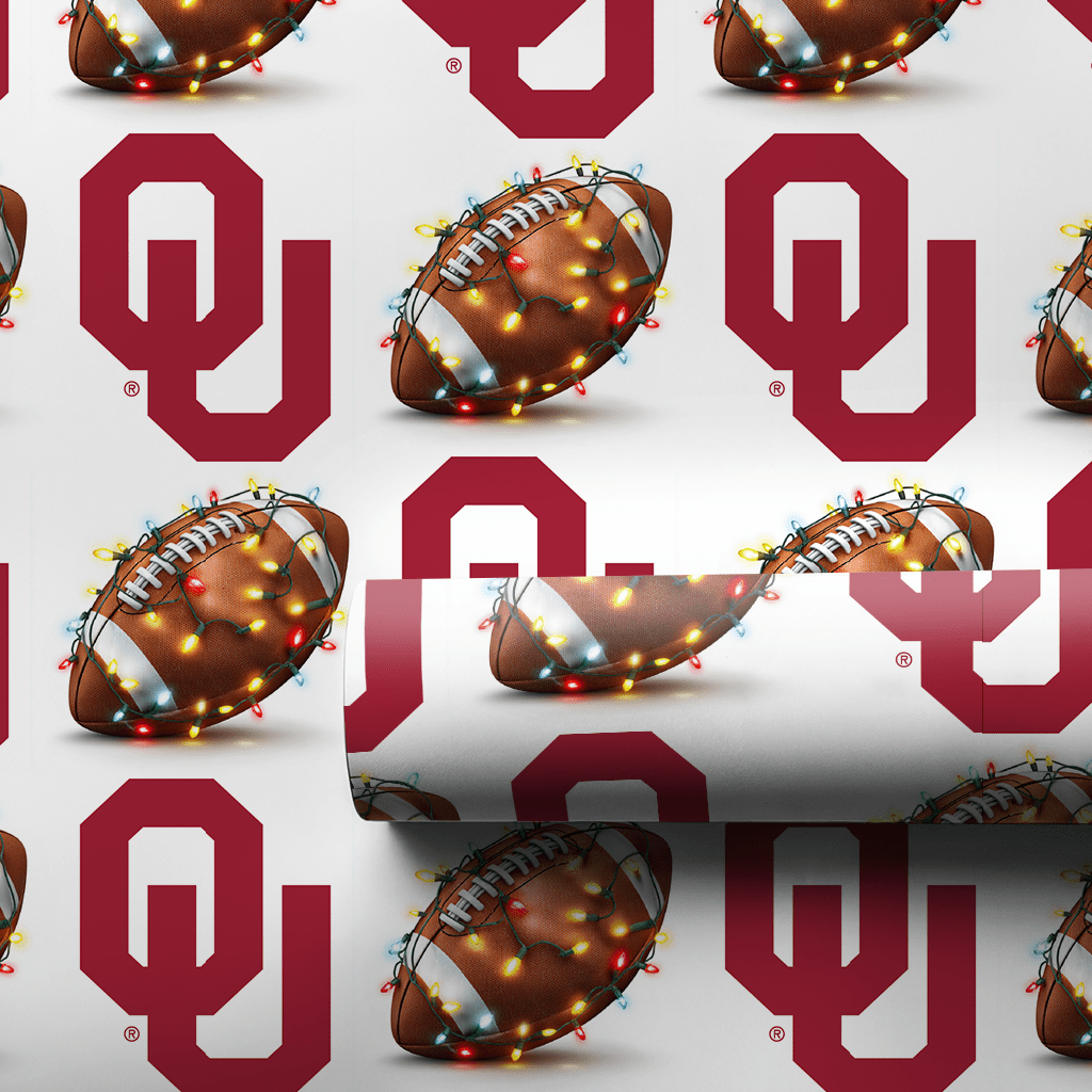 Sooner End Zone Lights - Wrapping Paper - Aspen & Arlo