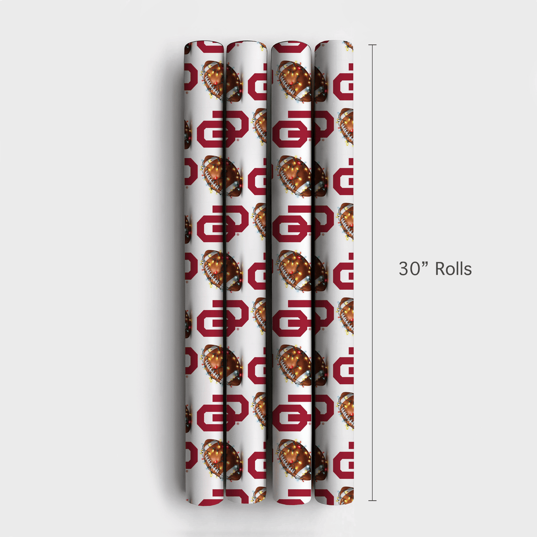 Sooner End Zone Lights - Wrapping Paper - Aspen & Arlo