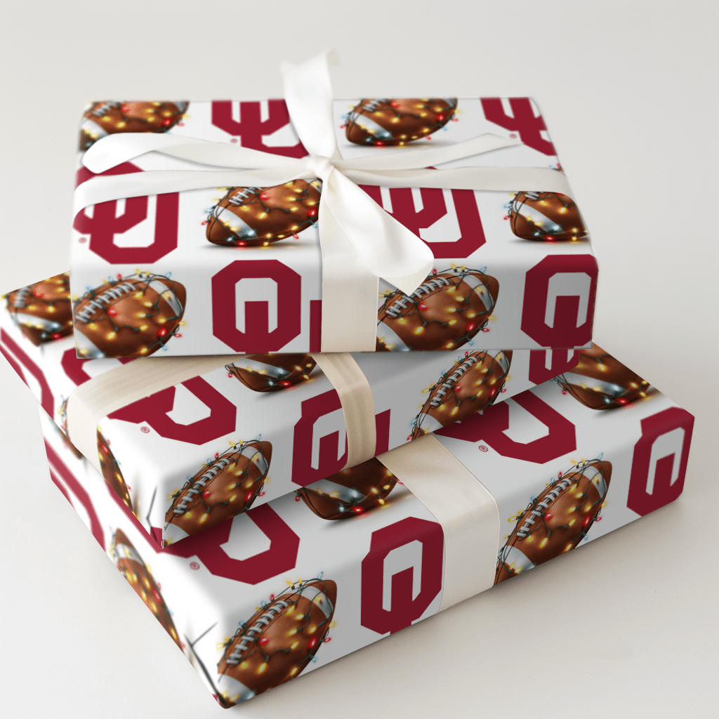 Sooner End Zone Lights - Wrapping Paper - Aspen & Arlo