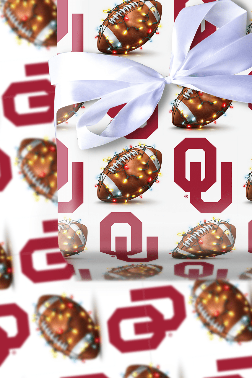 Sooner End Zone Lights - Wrapping Paper - Aspen & Arlo