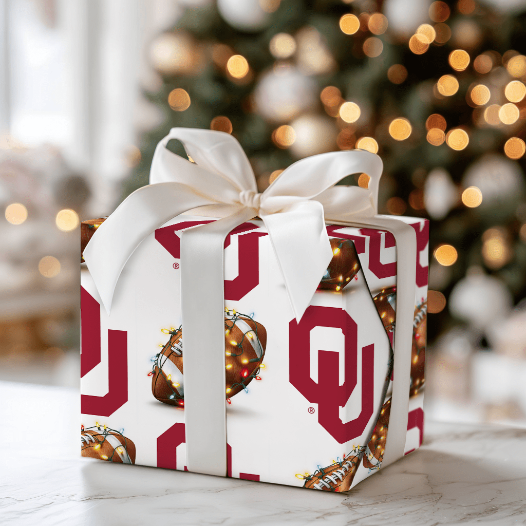 Sooner End Zone Lights - Wrapping Paper - Aspen & Arlo