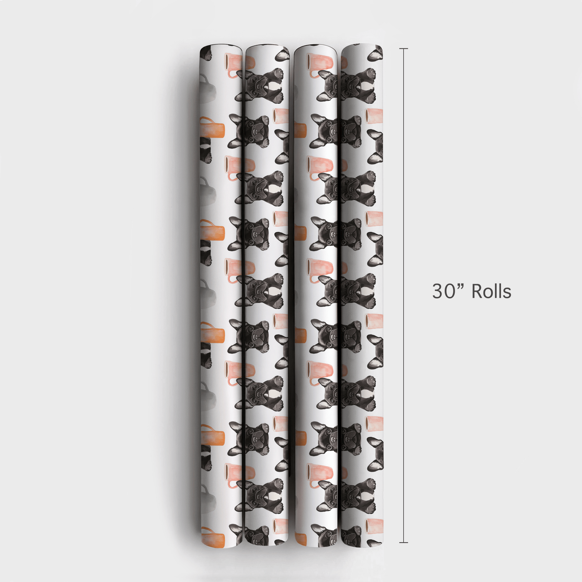 Coffee Day with the Black Frenchie - Wrapping Paper - Aspen & Arlo