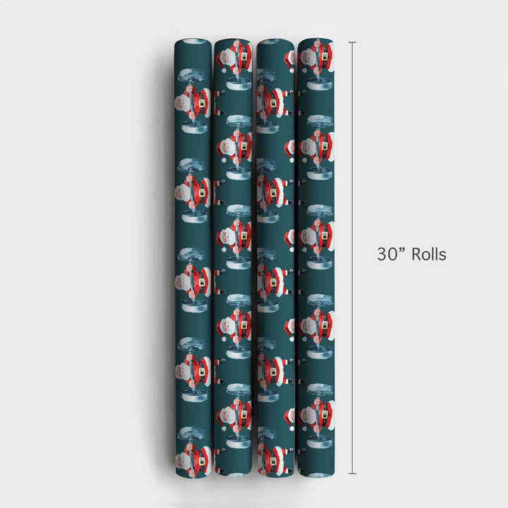 Muscle Up Santa - Wrapping Paper - Aspen & Arlo