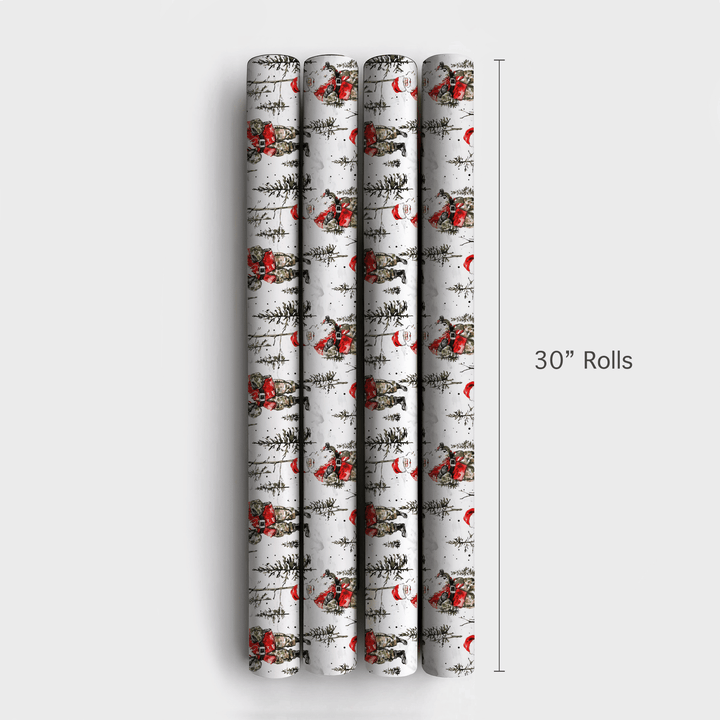 Snow Hunt Santa - Wrapping Paper - Aspen & Arlo