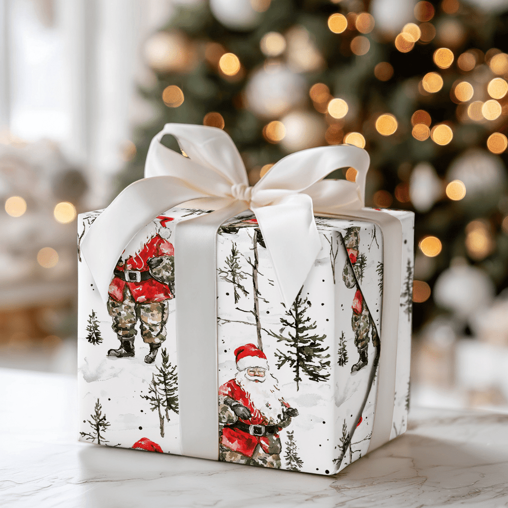 Snow Hunt Santa - Wrapping Paper - Aspen & Arlo