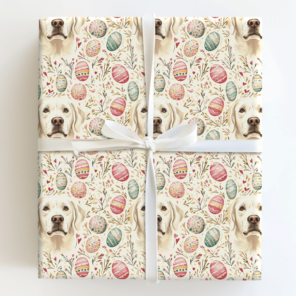 Easter Eggs with the White Lab - Wrapping Paper - Aspen & Arlo