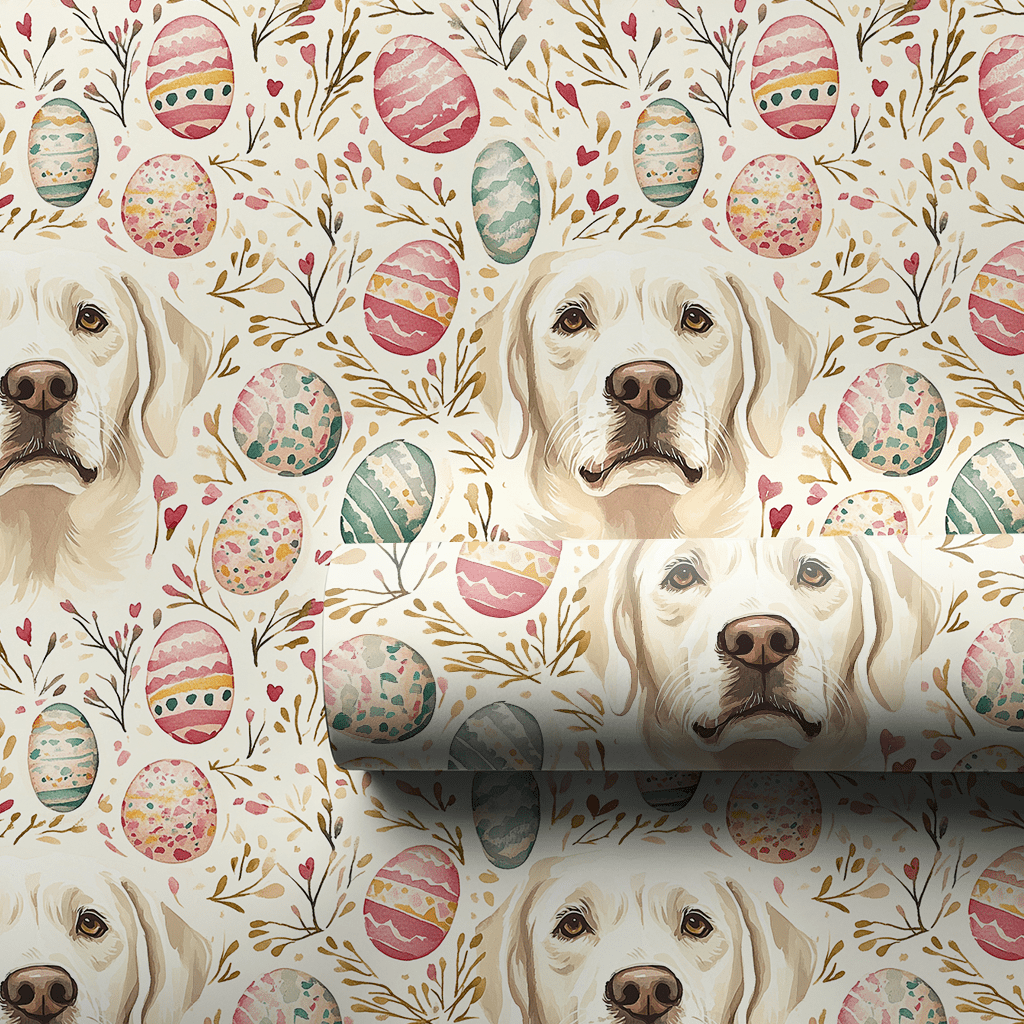 Easter Eggs with the White Lab - Wrapping Paper - Aspen & Arlo