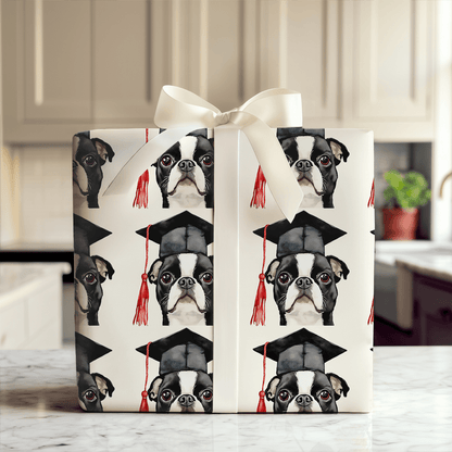 Boston Terrier Graduate - Wrapping Paper - Aspen & Arlo