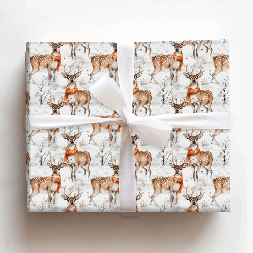Snowfall Stag - Wrapping Paper - Aspen & Arlo