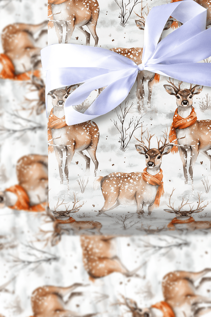 Snowfall Stag - Wrapping Paper - Aspen & Arlo