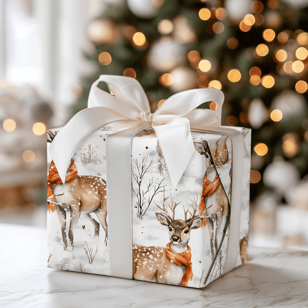 Snowfall Stag - Wrapping Paper - Aspen & Arlo