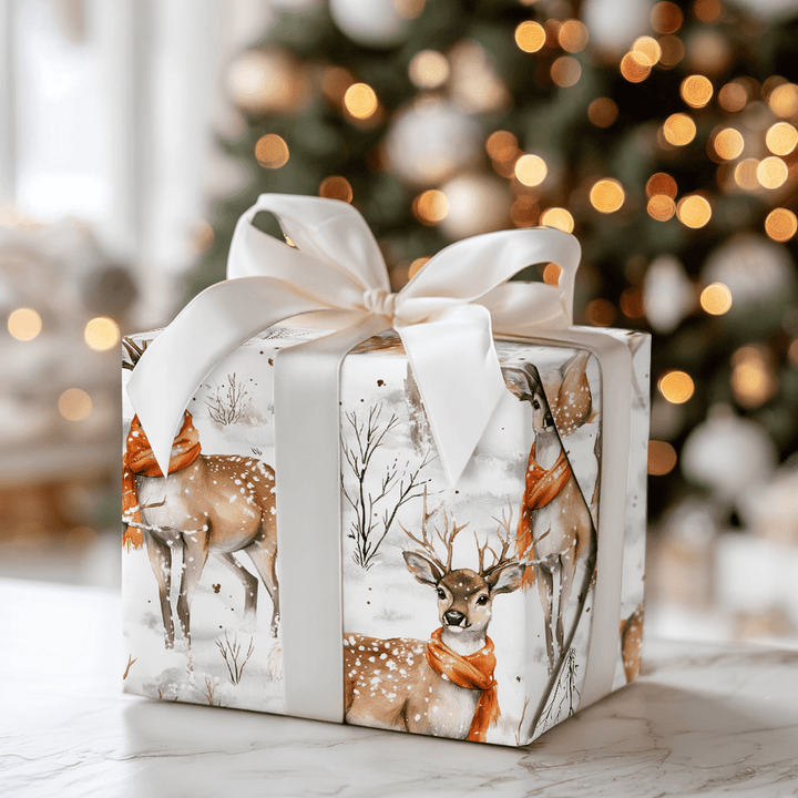 Snowfall Stag - Wrapping Paper - Aspen & Arlo