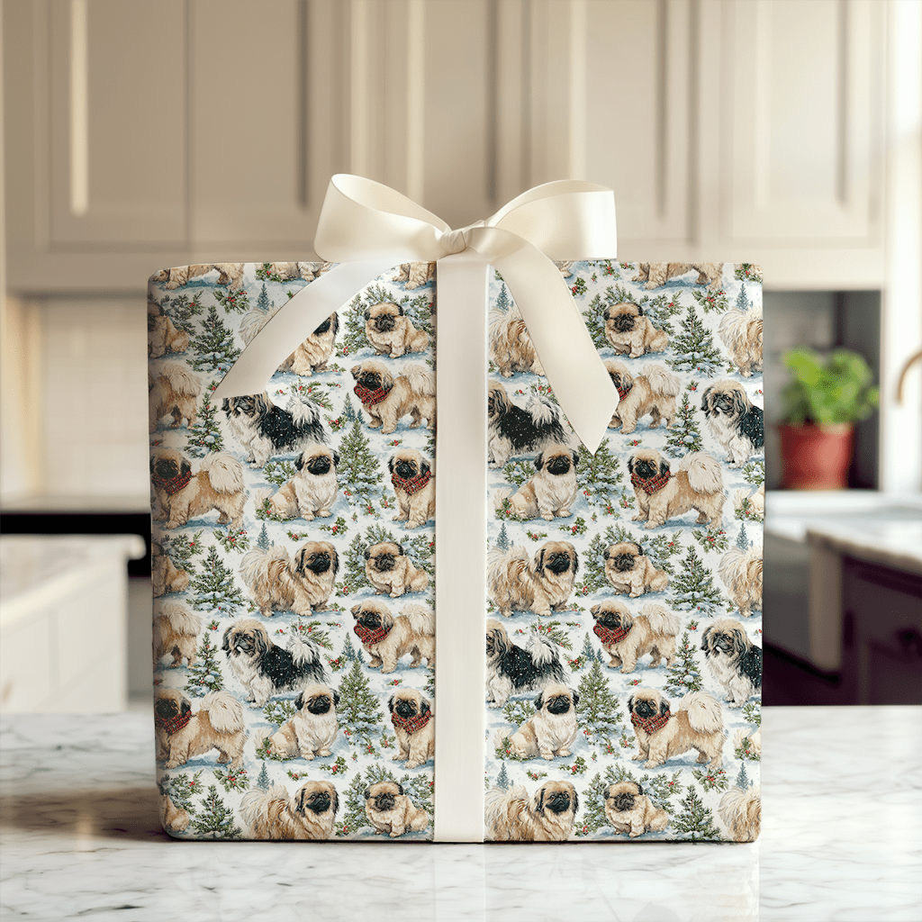Snow Day for the Pekingese - Wrapping Paper - Aspen & Arlo