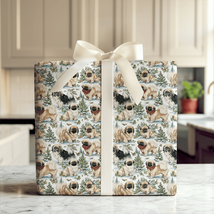 Snow Day for the Pekingese - Wrapping Paper - Aspen & Arlo