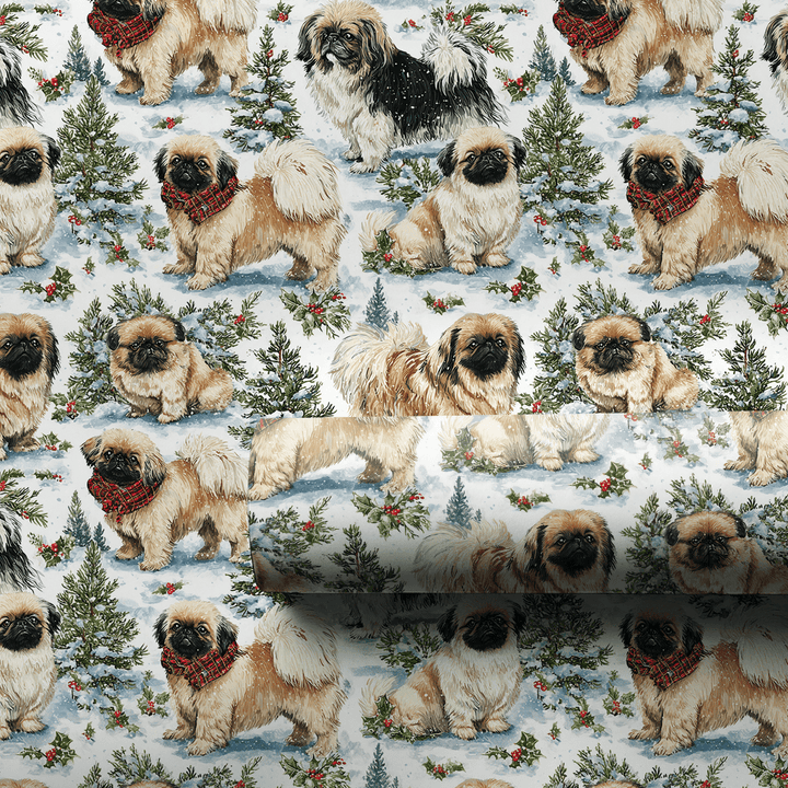Snow Day for the Pekingese - Wrapping Paper - Aspen & Arlo