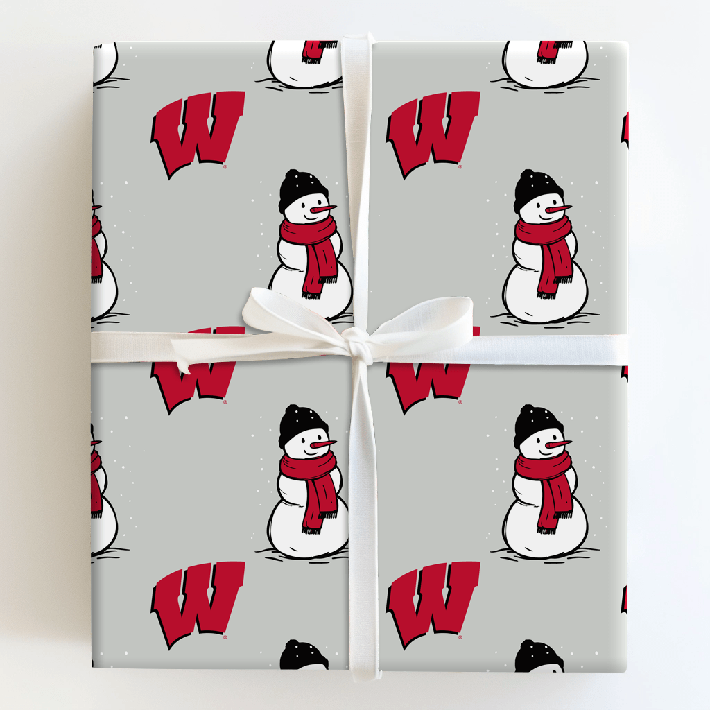 Wisconsin Snowman - Wrapping Paper - Aspen & Arlo