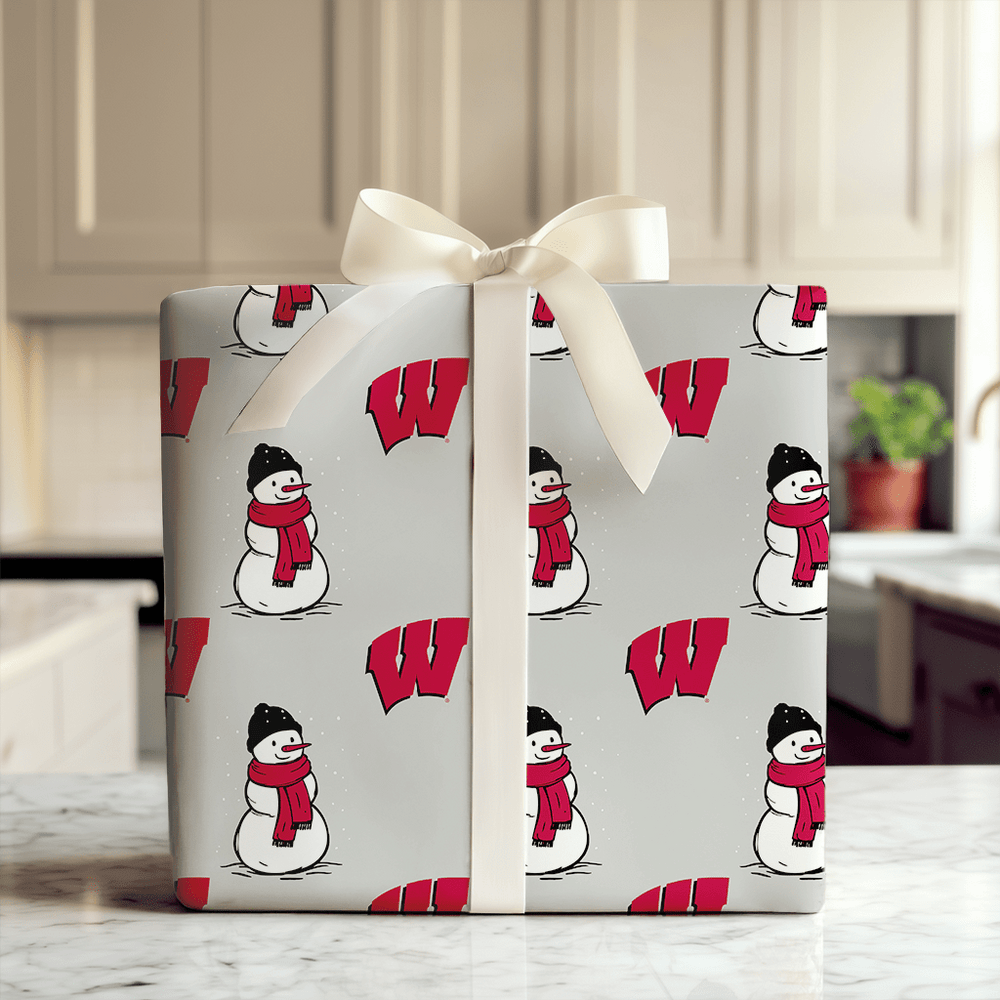 Wisconsin Snowman - Wrapping Paper - Aspen & Arlo