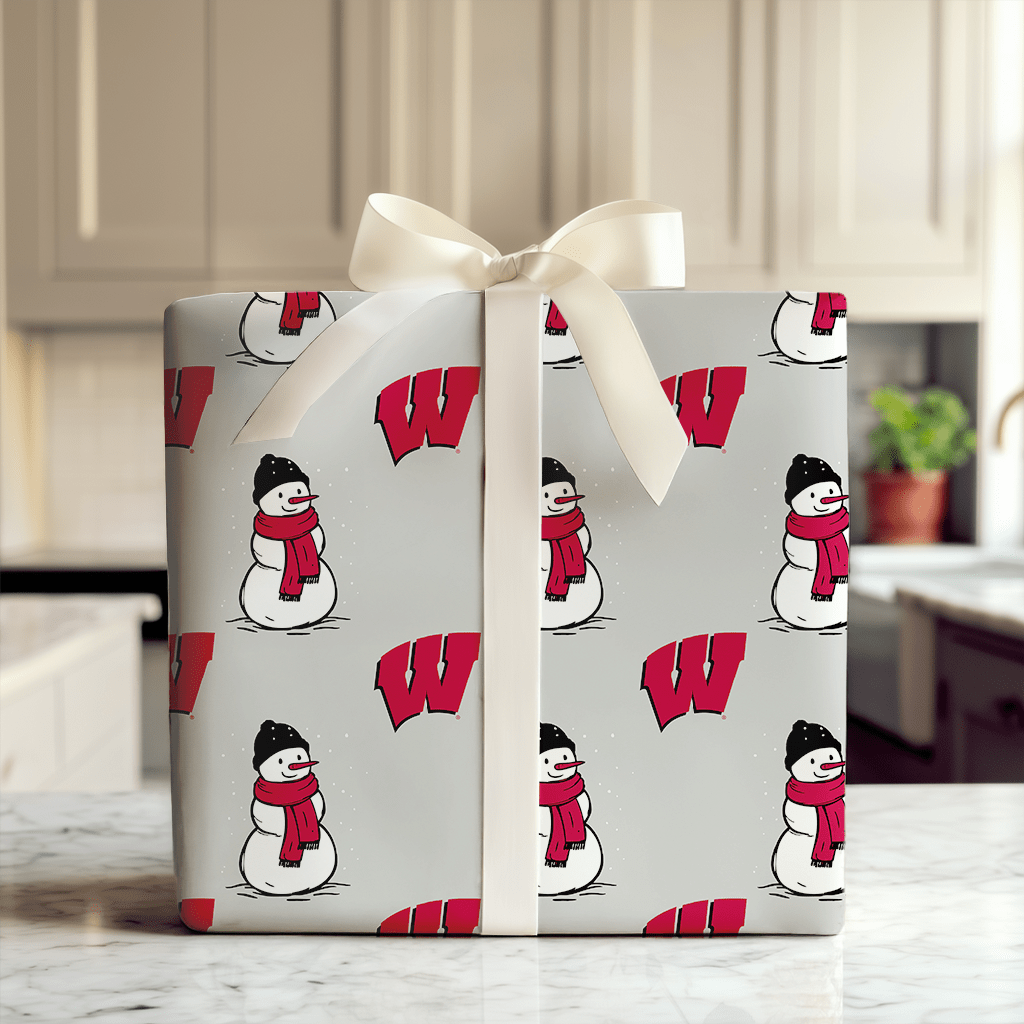 Wisconsin Snowman - Wrapping Paper - Aspen & Arlo