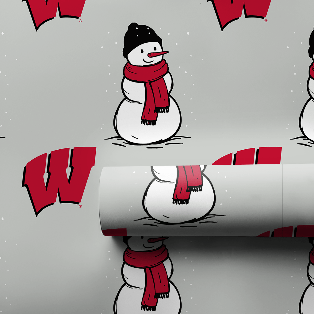 Wisconsin Snowman - Wrapping Paper - Aspen & Arlo