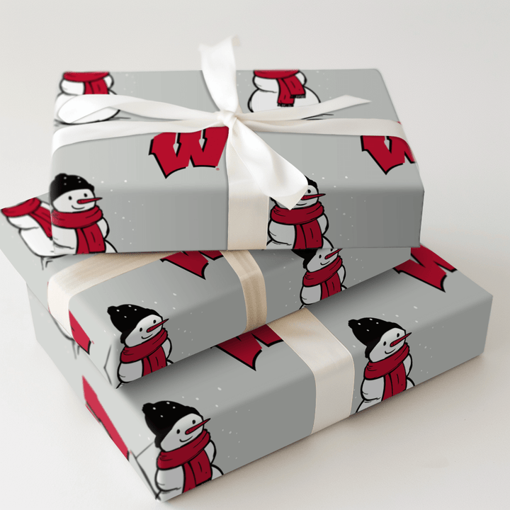 Wisconsin Snowman - Wrapping Paper - Aspen & Arlo