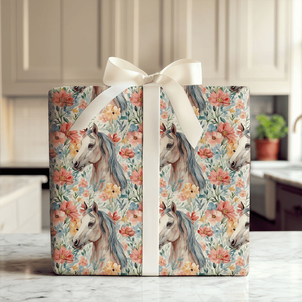 Garden Day with the Arabian - Wrapping Paper - Aspen & Arlo