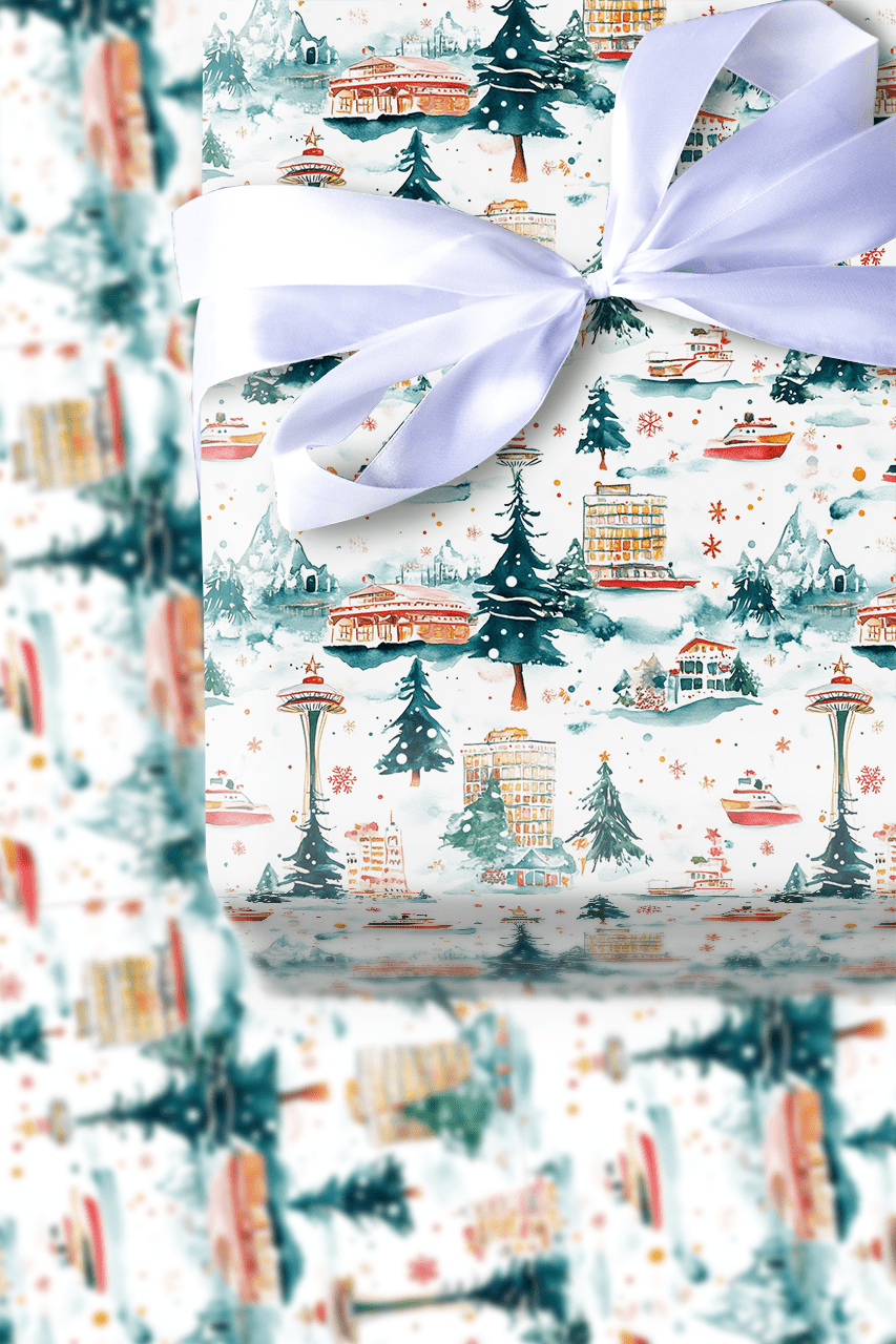 Festive Seattle - Wrapping Paper - Aspen & Arlo