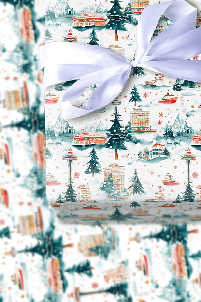 Festive Seattle - Wrapping Paper - Aspen & Arlo