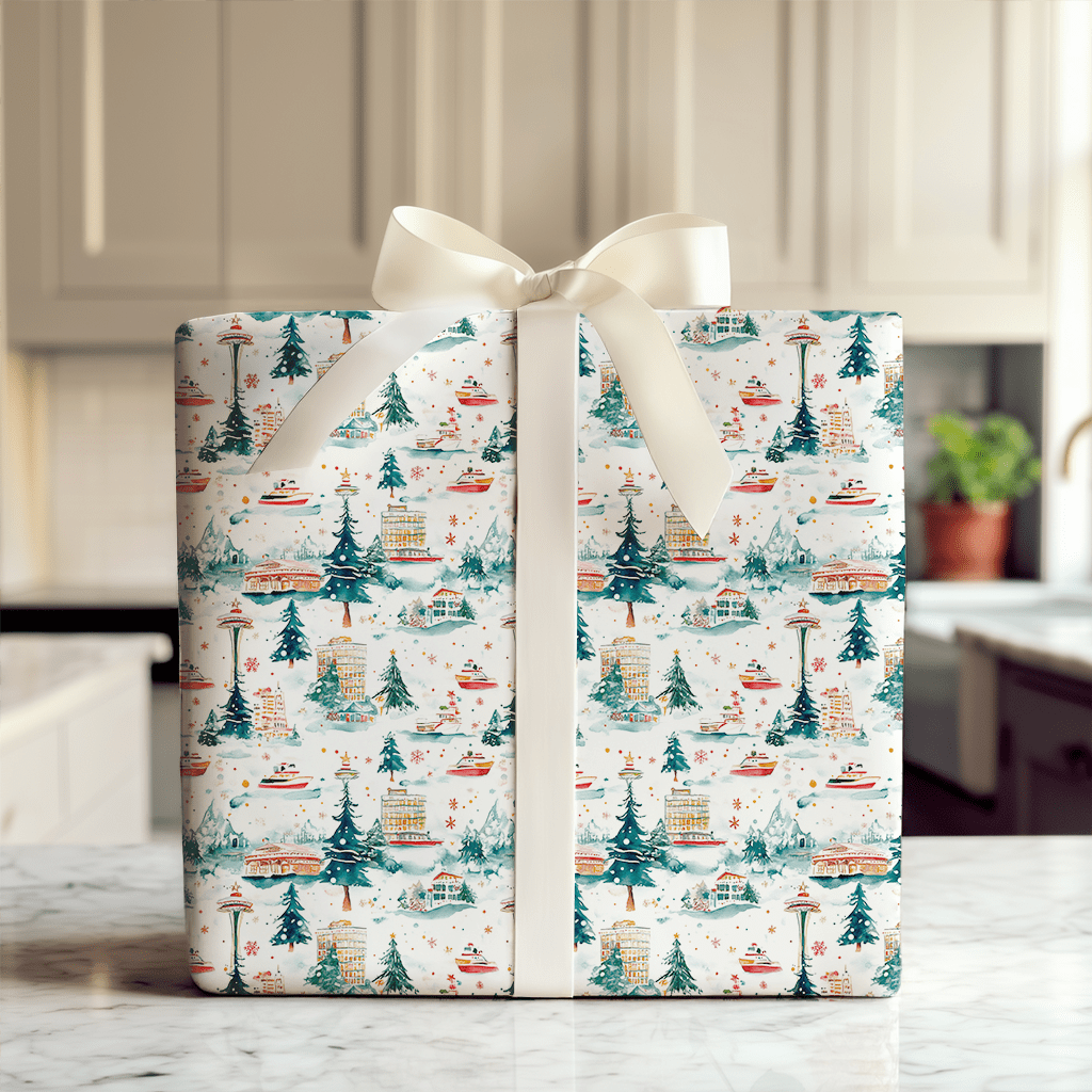 Festive Seattle - Wrapping Paper - Aspen & Arlo