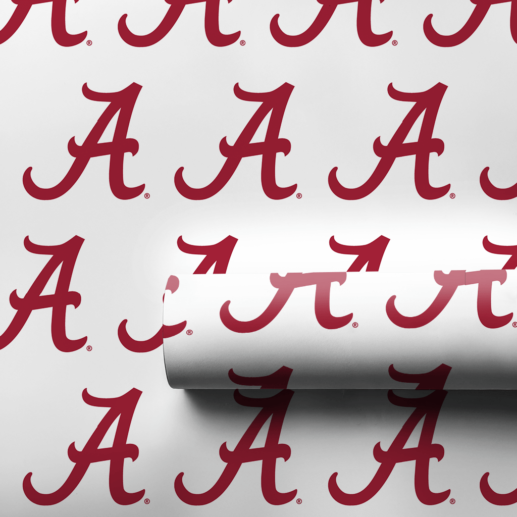 Crimson A on White - Wrapping Paper - Aspen & Arlo