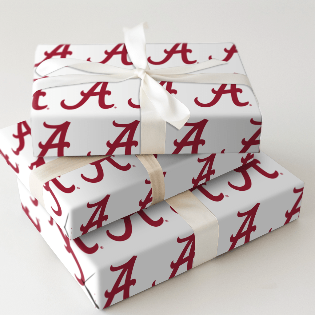 Crimson A on White - Wrapping Paper - Aspen & Arlo