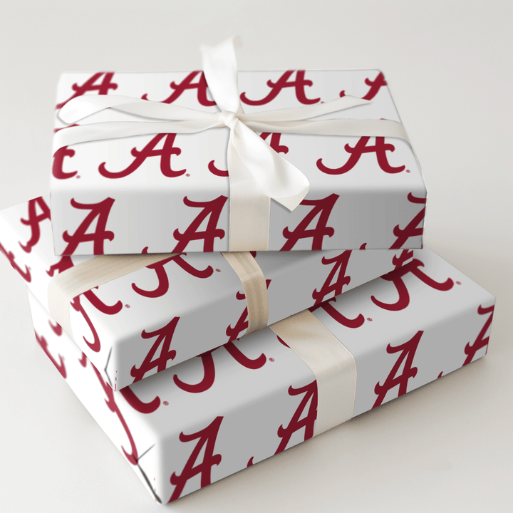 Crimson A on White - Wrapping Paper - Aspen & Arlo