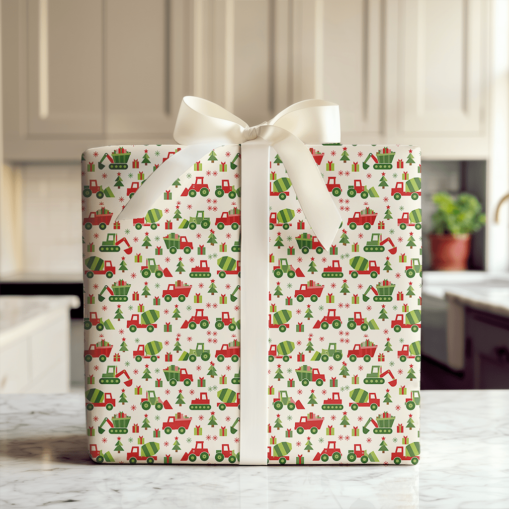 Retro Construction Crew - Wrapping Paper - Aspen & Arlo
