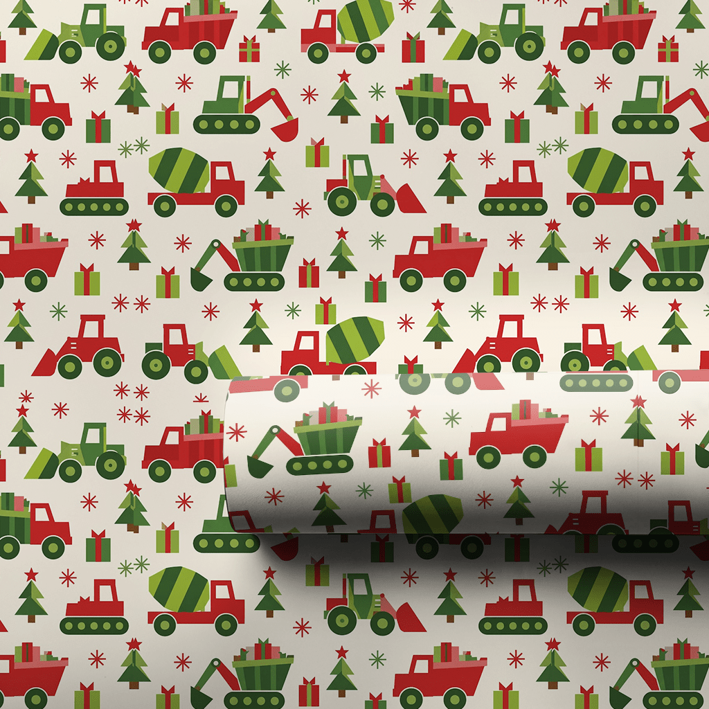 Retro Construction Crew - Wrapping Paper - Aspen & Arlo