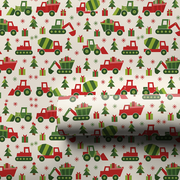 Retro Construction Crew - Wrapping Paper - Aspen & Arlo