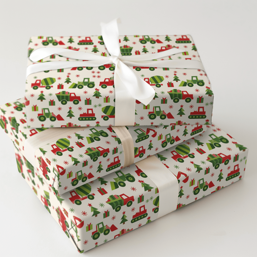 Retro Construction Crew - Wrapping Paper - Aspen & Arlo