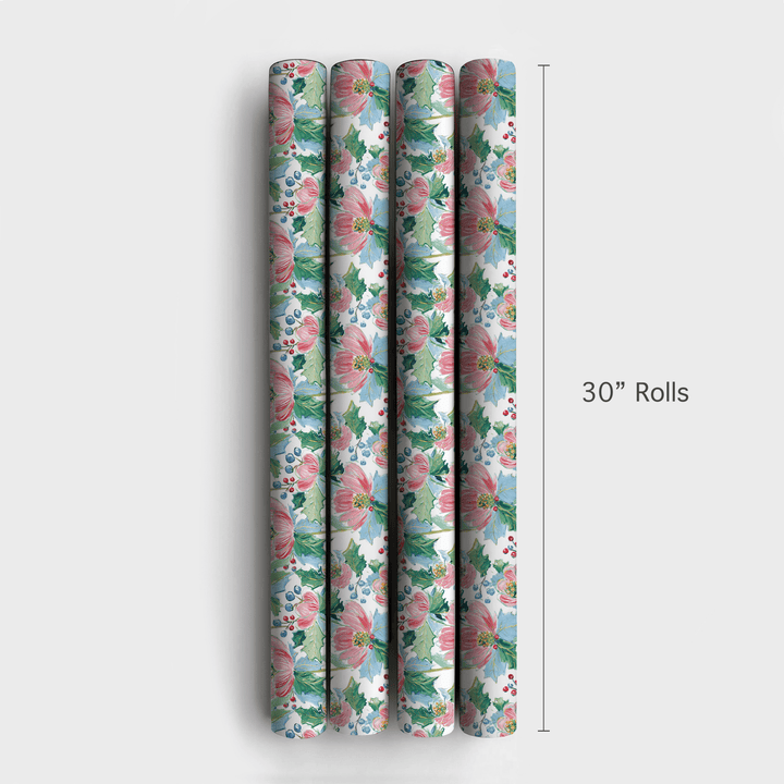 Pink Poinsettas - Wrapping Paper - Aspen & Arlo